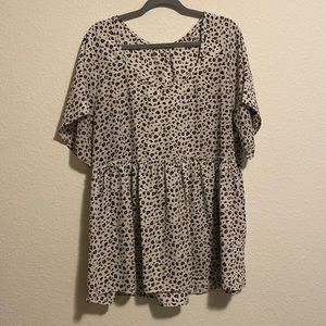 Oddy leopard babydoll top